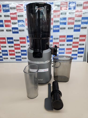Extractor de Zumos y Verduras Automático, 1.8L Capacidad, 135MM Apertura, Licuadora para Verduras y Frutas Entera, 250W Licuadora Prensado en Frio Lento con Triple Filtro - Gris AMZCHEF